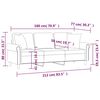 vidaXL 3-Sitzer-Sofa mit Zierkissen Hellgrau 180 cm Samt