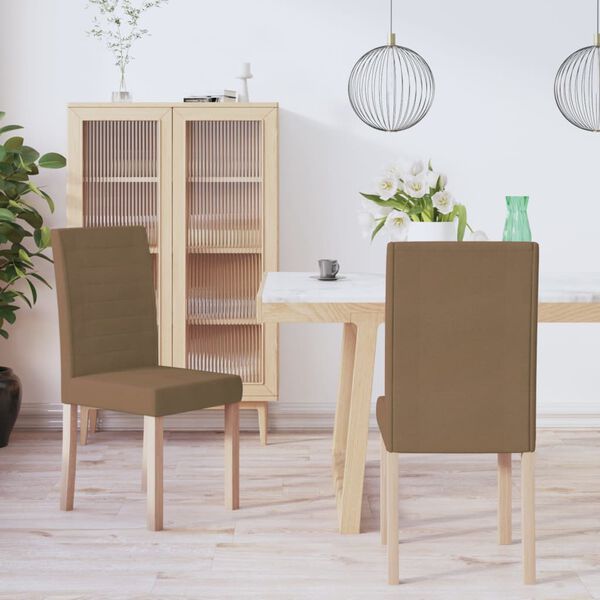 vidaXL Esszimmerst&uuml;hle 2 Stk. Braun Stoff