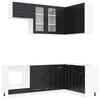 vidaXL K&uuml;cheneinheit PORTO 8 pcs Schwarz Holzwerkstoff