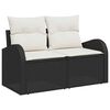 vidaXL Garten-Sofa-Set mit Kissen 5 pcs Schwarz Poly Rattan