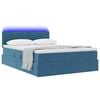 vidaXL Bett mit Stauraum und LED Dunkelblau 140 x 190 cm Samt
