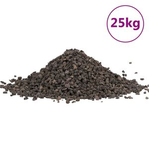 vidaXL Basalt-Kies 25 kg Schwarz 5-8 mm