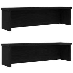 vidaXL K&uuml;chenregale Stapelbar 2 Stk. Schwarz 60x15x16 cm