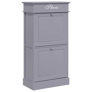 vidaXL Schuhschrank Grau 50 x 28 x 98 cm Paulownia Holz