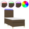 vidaXL Boxspringbett mit Matratze & LED Dunkelbraun 80x200 cm Stoff