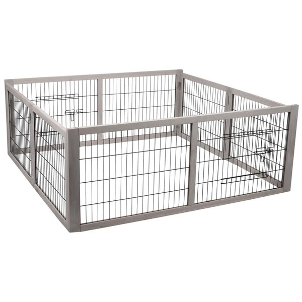 FLAMINGO Faltbarer Kaninchenstall mit 2 T&uuml;ren Mel 116x112x45 cm