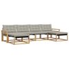 vidaXL Outdoor-Sofagarnitur mit Kissen 6 pcs Wei&szlig; und Hellgrau