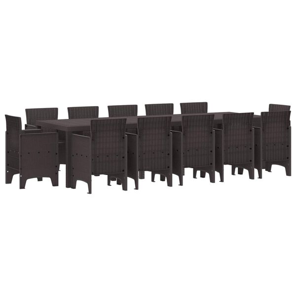 vidaXL Garten Essgruppe 13 pcs Braun Poly Rattan