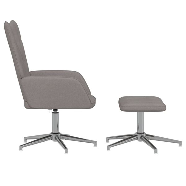 vidaXL Relaxsessel mit Hocker Taupe Stoff