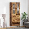 vidaXL Highboard Schrank mit Regal 2 St&uuml;cke Altholz Holzwerkstoff