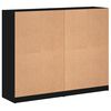 vidaXL B&uuml;cherregal mit T&uuml;ren Schwarz 136x37x109 cm Holzwerkstoff