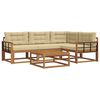 vidaXL Outdoor-Sofagarnitur mit Kissen 5 pcs Natur und Beige