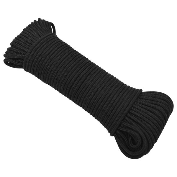 vidaXL Bootsseil Schwarz 3 mm 250 m Polypropylen