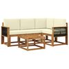 vidaXL Outdoor-Sofagarnitur 5 pcs Natur und Creme Polyester