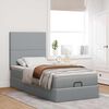 vidaXL Ottoman-Bett mit Matratze & LEDs Hellgrau 90x190 cm Stoff