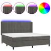 vidaXL Boxspringbett mit Matratze & LED Dunkelgrau 200x200 cm Samt