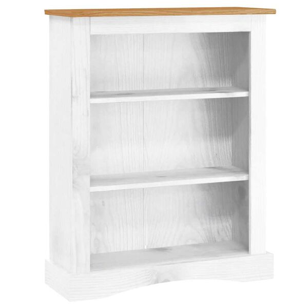 vidaXL B&uuml;cherschrank 3 F&auml;cher Mexiko-Stil Kiefernholz Wei&szlig; 81x29x100cm