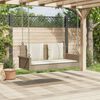vidaXL H&auml;ngebank mit Kissen Beige 119x56x48 cm Poly Rattan
