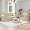 vidaXL Sofa 140cm 2 pcs Creme Metall