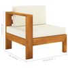 vidaXL 7-teiliges Garten-Lounge-Set mit Kissen 100 x 60 cm Akazienholz