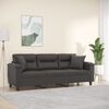 vidaXL 3-Sitzer-Sofa mit Kissen Grau 180 cm Kunstleder