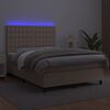 vidaXL Boxspringbett mit Matratze & LED Cappuccino-Braun 140x190cm