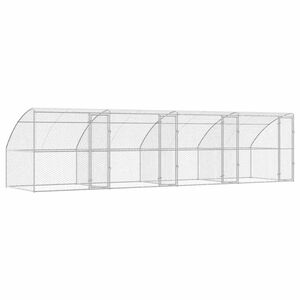 vidaXL Hundek&auml;fig 4 stk. Silber 8 x 2 x 2 m Verzinkter Stahl