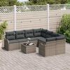 vidaXL Gartensofa-set 9 pcs Grau Poly-Rattan und Stahl und Glas