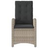 vidaXL Gartensessel mit Kissen 2 Stk. Verstellbar Hellgrau Poly Rattan