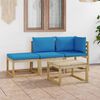 vidaXL 4-tlg. Garten-Lounge-Set mit Kissen in Hellblau