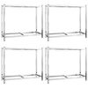vidaXL Reifenregale mit 2 B&ouml;den 4 Stk. Silbern 110x40x110 cm Stahl