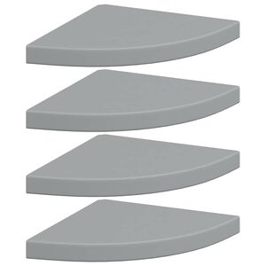 vidaXL Eck-Schweberegale 4 Stk. Grau 35x35x3,8 cm MDF