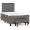 vidaXL Boxspringbett mit Matratze Grau 120x200 cm Kunstleder