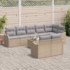 vidaXL Garten-Sofa-Set mit Kissen 9 pcs Beige und Hellgrau Poly Rattan