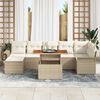 vidaXL Garten-Sofa-Set mit Speicher 8 pcs Beige Poly Rattan