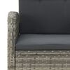 vidaXL 7-tlg. Garten-Essgruppe mit Kissen Grau Poly Rattan
