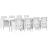 vidaXL Garten Essgruppe 9 pcs Hellgrau Polt Rattan