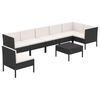 vidaXL 8-tlg. Garten-Lounge-Set mit Auflagen Poly Rattan Schwarz