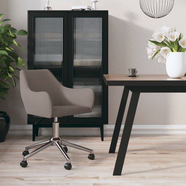 vidaXL Esszimmerstuhl Drehbar Taupe Stoff