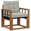 vidaXL Outdoor-Sofa Massivholz Akazie Nat&uuml;rlich und Hellgrau