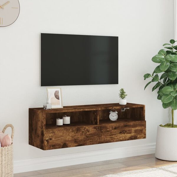 vidaXL TV-Wandschrank Räuchereiche 100x30x30 cm Holzwerkstoff