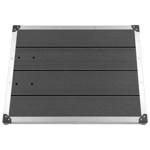 vidaXL Garten-Duschwanne WPC Edelstahl 80 x 62 cm Grau