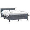 vidaXL Boxspringbett mit Matratze Dunkelgrau 140x220 cm Samt