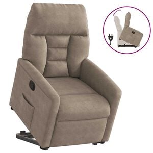 vidaXL Relaxsessel mit Aufstehhilfe Taupe Mikrofasergewebe