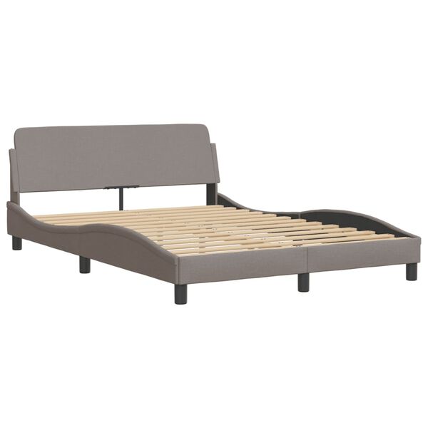 vidaXL Bett mit Matratze "Hvar" Taupe 140x190 cm Stoff