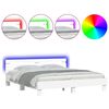 vidaXL Bettgestell mit Kopfteil und LED-Beleuchtung Wei&szlig; 200x200 cm