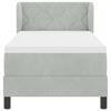 vidaXL Boxspringbett mit Matratze Hellgrau 80 x 200 cm Samt