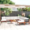 vidaXL 11-tlg. Garten-Lounge-Set mit Kissen Cremefarbenes Holz Akazie & Seil