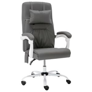 vidaXL Massage-B&uuml;rostuhl Grau Kunstleder