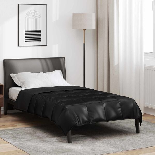 vidaXL Sommerdecke Schwarz 200 x 155 cm Satin und Mikrofaser